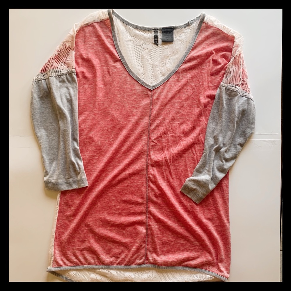 Coral and cream BKE shirt